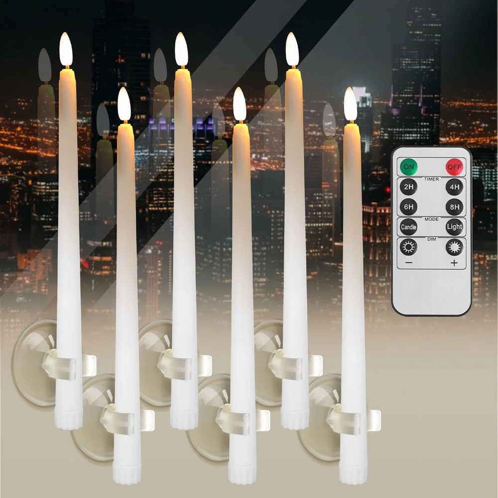 LED Flameless Flickering Taper Candles With Remote Battery Operated Tea Lights For Home And Wedding 2