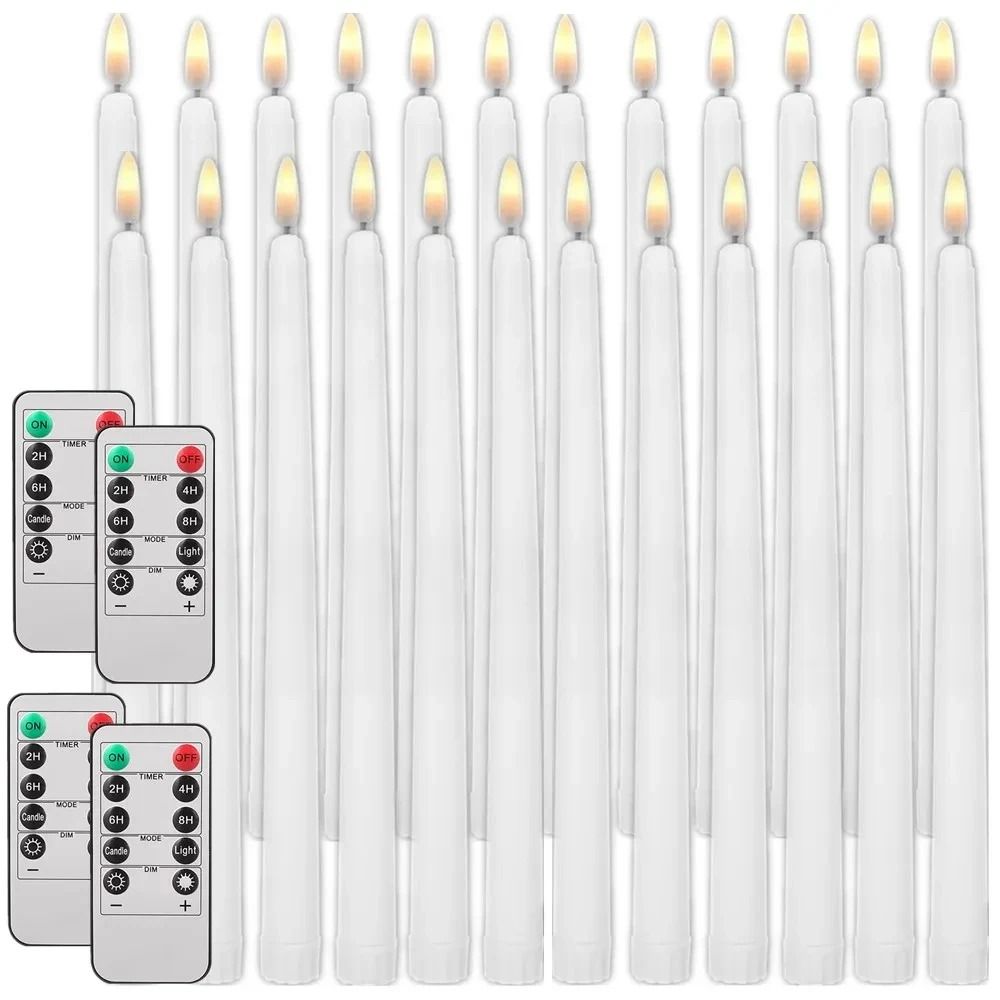 LED Flameless Flickering Taper Candles With Remote Battery Operated Tea Lights For Home And Wedding 9