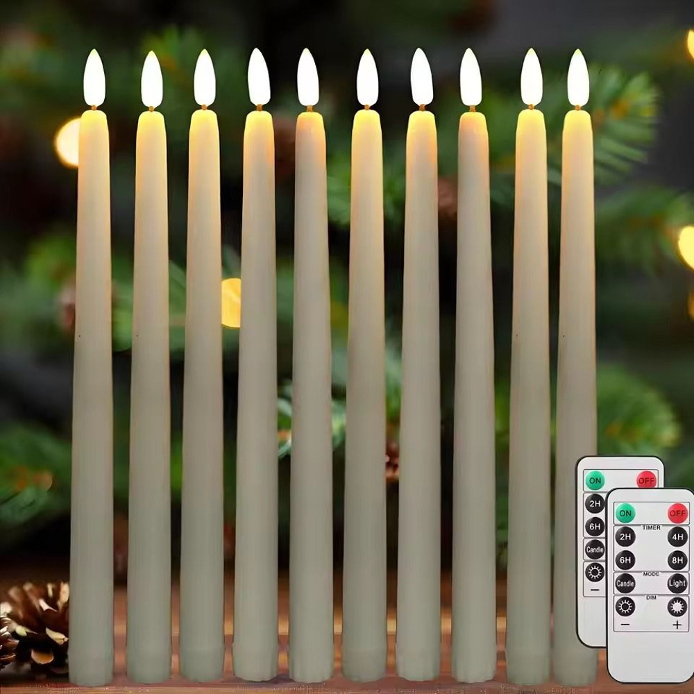 LED Flameless Flickering Taper Candles With Remote Battery Operated Tea Lights For Home And Wedding 0