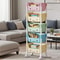 5 Tier Cartoon Rolling Storage Rack Cute Bins For Books Toys Room Tidy 6
