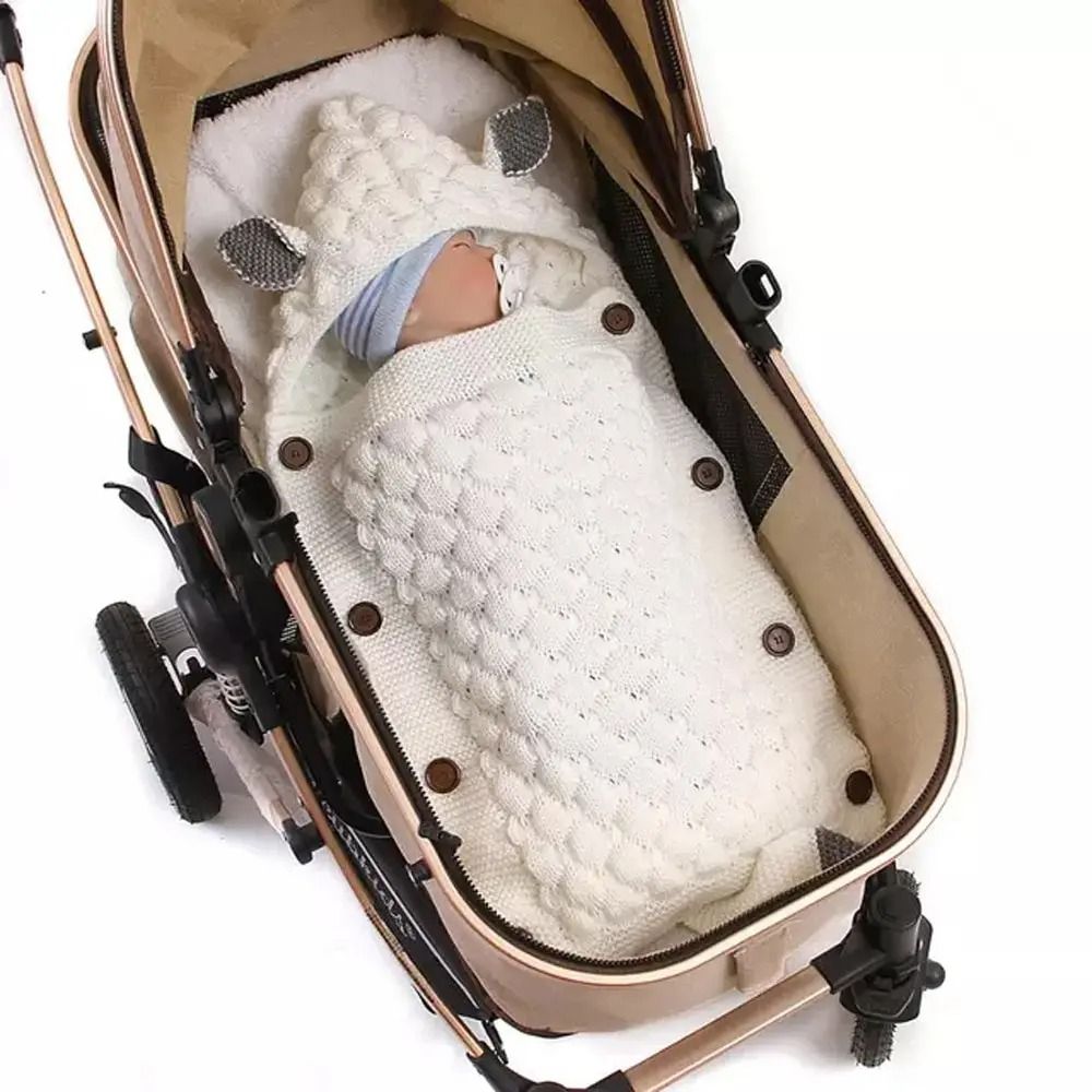 Baby Winter Swaddle Wrap Blanket Knitted Toddler Infant Envelope For Newborn 0