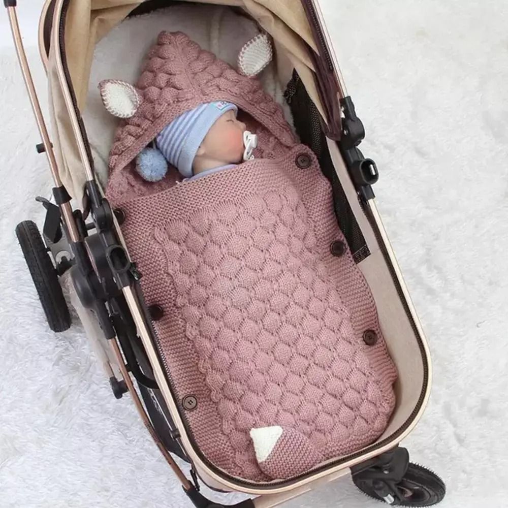 Baby Winter Swaddle Wrap Blanket Knitted Toddler Infant Envelope For Newborn 6