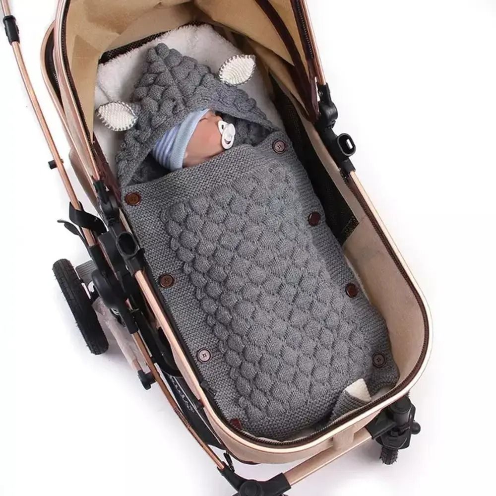 Baby Winter Swaddle Wrap Blanket Knitted Toddler Infant Envelope For Newborn 7
