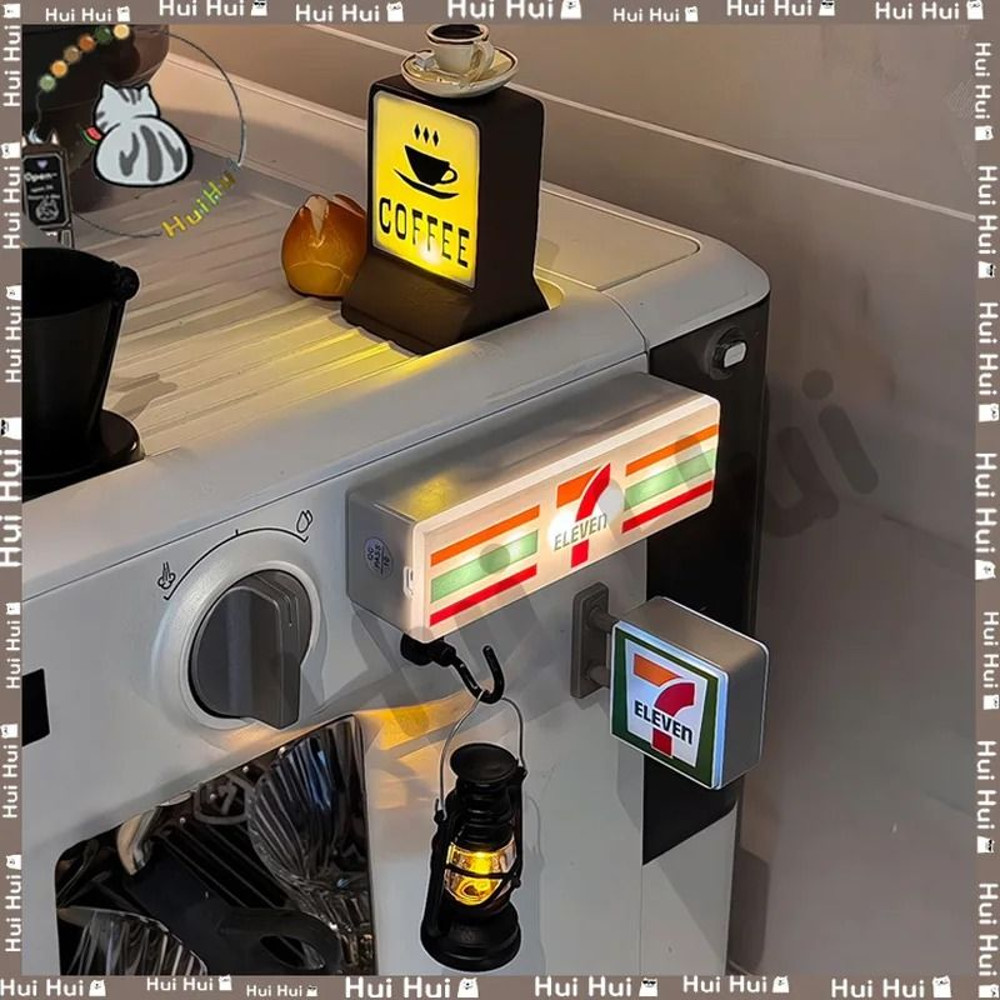 Coffee Shop Magnetic Fridge Stickers Light Box Home Decorative Ornaments 0