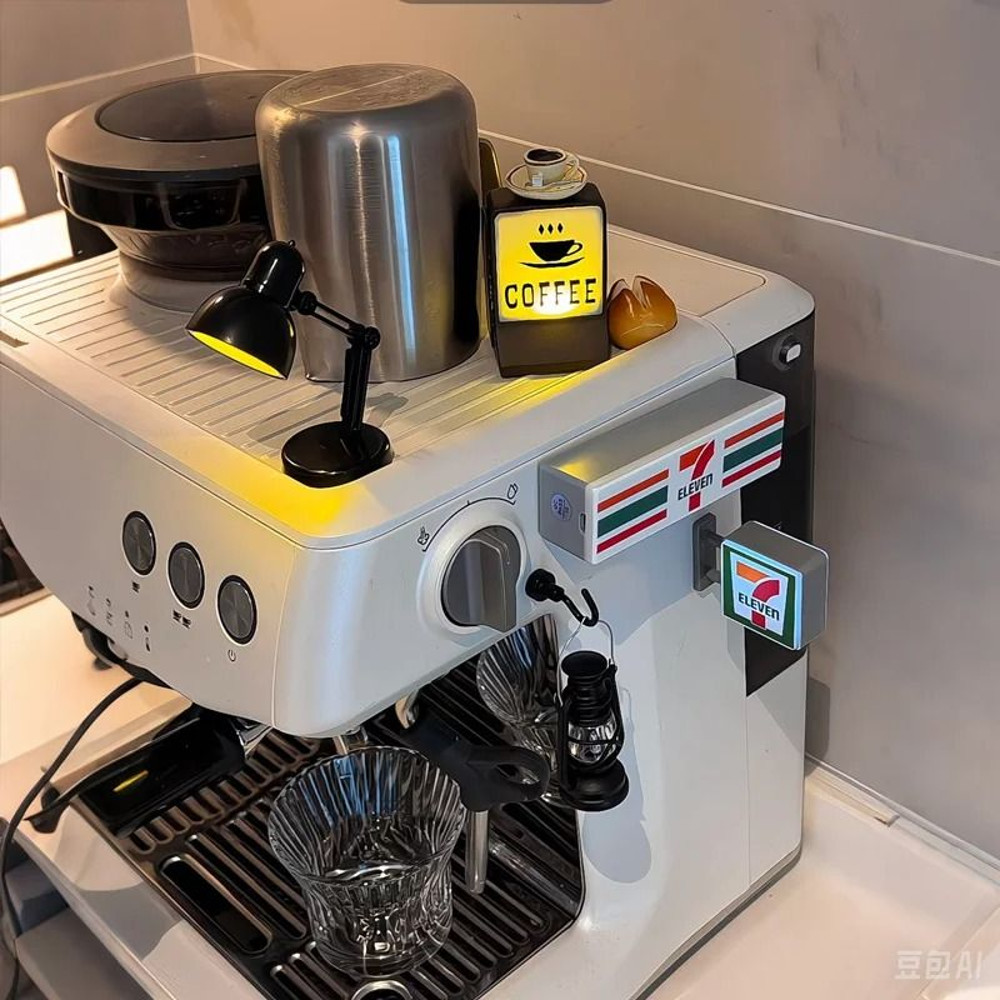 Coffee Shop Magnetic Fridge Stickers Light Box Home Decorative Ornaments 1