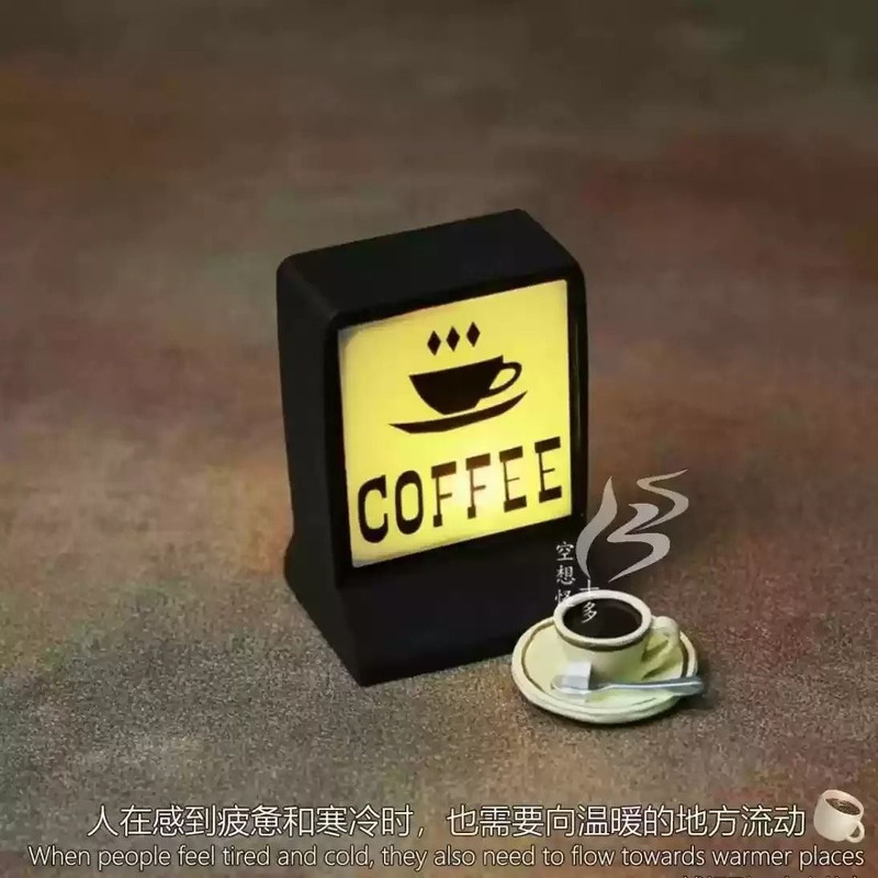 Coffee Shop Magnetic Fridge Stickers Light Box Home Decorative Ornaments 8