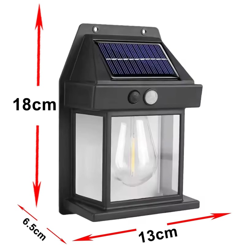 Outdoor Solar Wall Lamp Waterproof Tungsten Filament Garden Wall Light 7