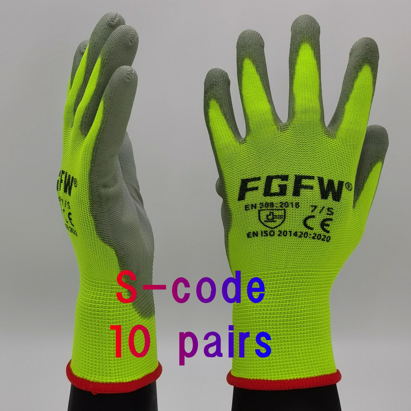 PU Coated Work Gloves Lightweight Durable Safety Gloves Certified EN 388 ISO20471 6