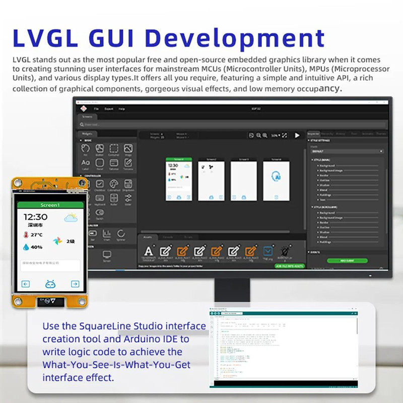 ESP32 Arduino LVGL WiFi Bluetooth Development Board With 240x320 TFT Touch Display 3