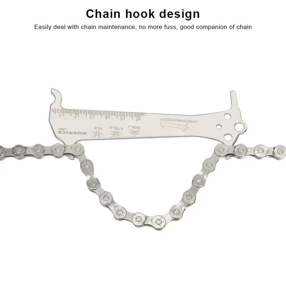 Bicycle Chain Wear Indicator Ruler Repair Tool Stainless Steel Chain Measurement Gauge 1