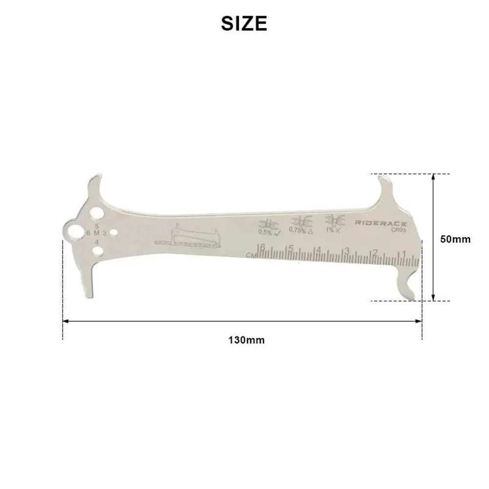 Bicycle Chain Wear Indicator Ruler Repair Tool Stainless Steel Chain Measurement Gauge 4
