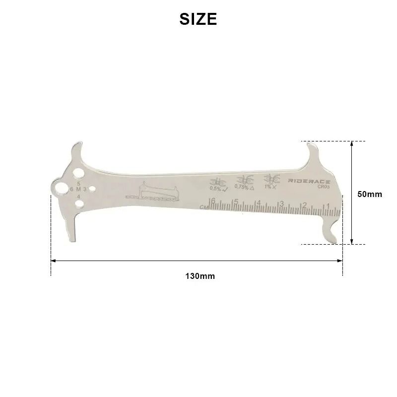 Bicycle Chain Wear Indicator Ruler Repair Tool Stainless Steel Chain Measurement Gauge 4