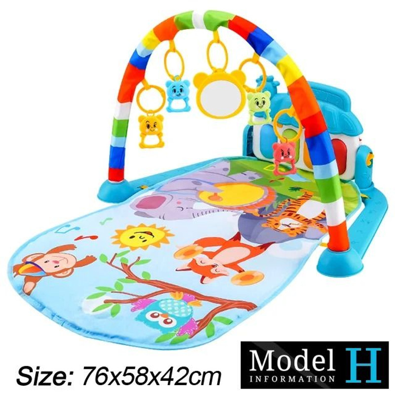 Baby Fitness Stand Music Play Gym Activity Toy Newborn Piano Crawling Blanket Pedal Game Pad 14