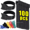 Releasable Cable Ties Black Nylon Loop And Hook Fastener Tape Cord Straps Wire Organizer 0