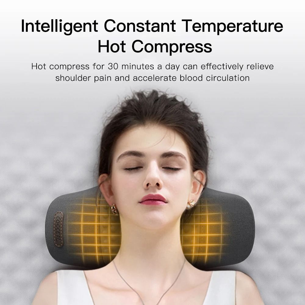 Electric Neck Massage Pillow Heating Vibration Neck Massager Back Cervical Traction Memory Foam Spi 2