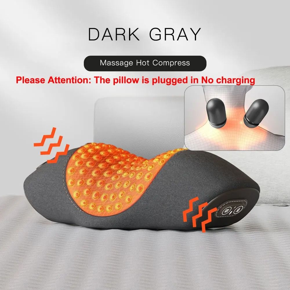Electric Neck Massage Pillow Heating Vibration Neck Massager Back Cervical Traction Memory Foam Spi 7
