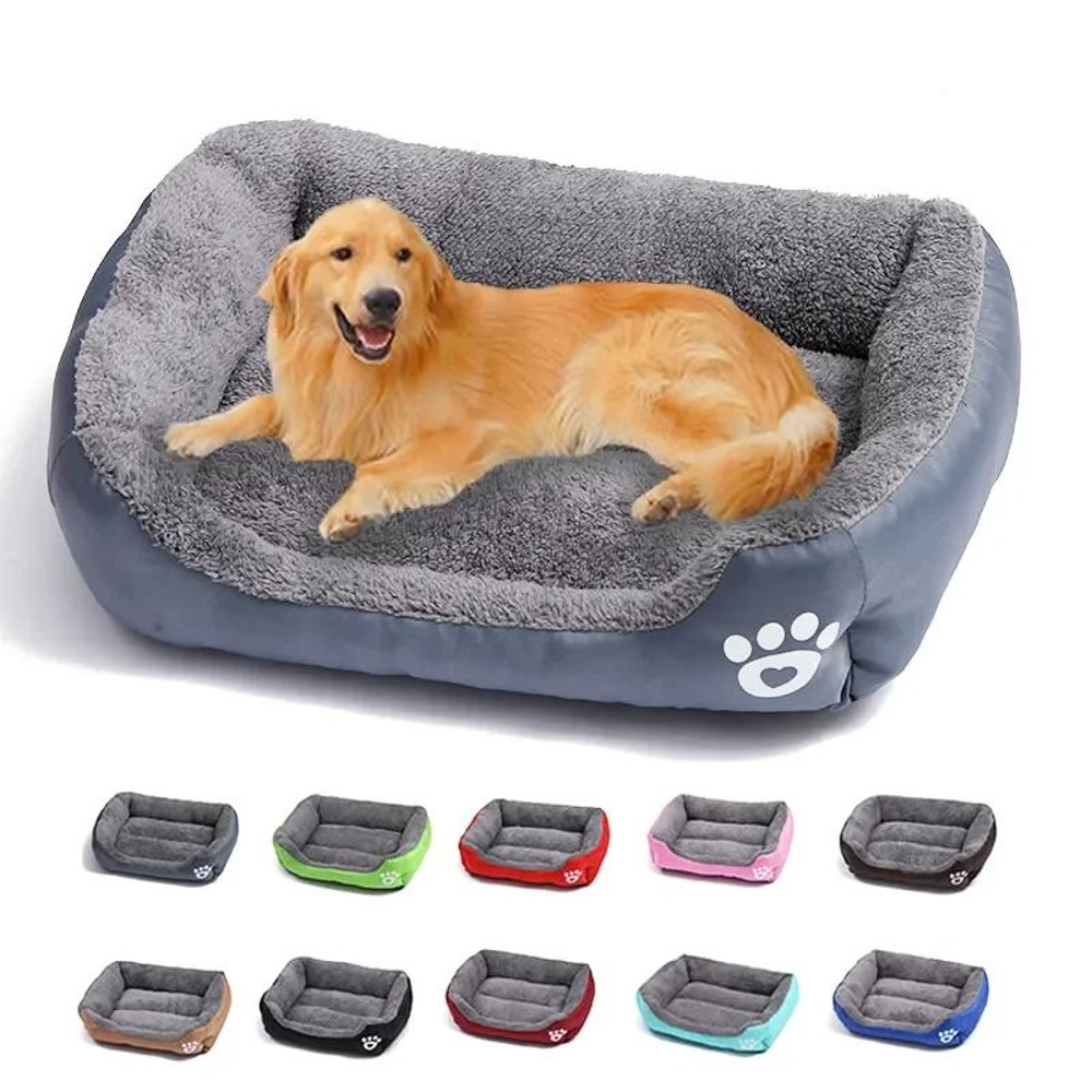 Large Dog Bed Square Plush Cat Nest Kennel All Season Washable Dog Sofa Waterproof Mattress Cat Bed 0