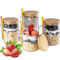 Airtight Glass Jars With Bamboo Lids And Spoons 18oz Transparent Food Storage Jars For Spices Beans 0