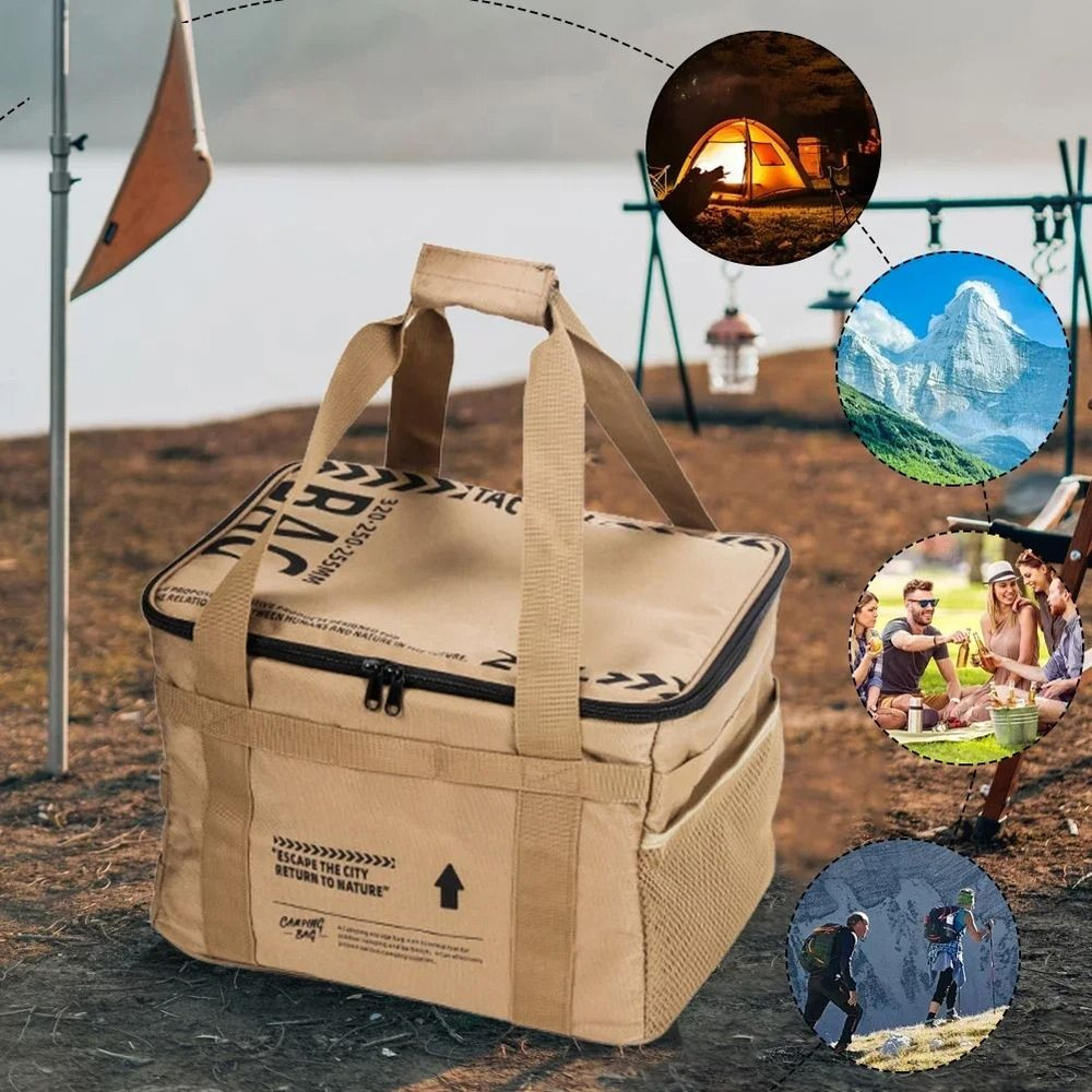 30 42L Camping Storage Bag Insulated Folding Box Tableware Handbag Tactical Picnic Organizer 1