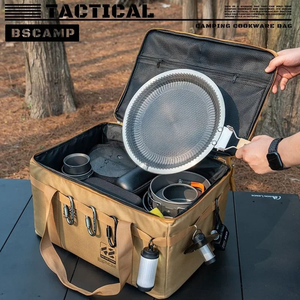 30 42L Camping Storage Bag Insulated Folding Box Tableware Handbag Tactical Picnic Organizer 2