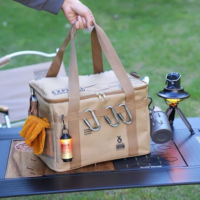 30 42L Camping Storage Bag Insulated Folding Box Tableware Handbag Tactical Picnic Organizer 4