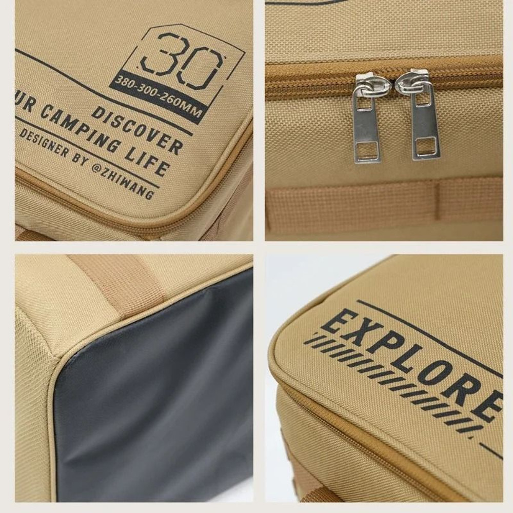 30 42L Camping Storage Bag Insulated Folding Box Tableware Handbag Tactical Picnic Organizer 5