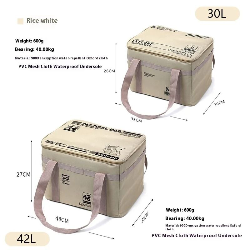 30 42L Camping Storage Bag Insulated Folding Box Tableware Handbag Tactical Picnic Organizer 14