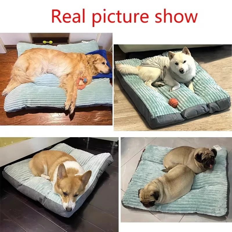 Winter Warm Pet Dog Bed Corduroy Dog Sleeping Mat Soft Pet Mat Detachable Washable Puppy Bed 2