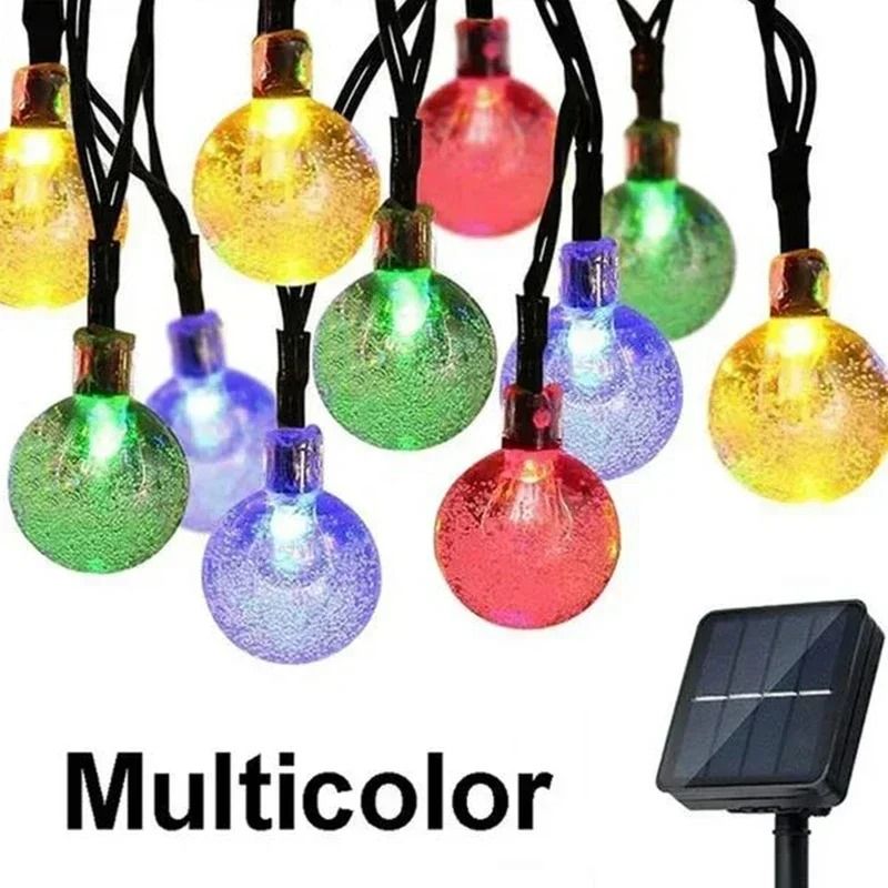 Solar String Lights Outdoor Crystal Fairy Light 8 Modes Waterproof Patio Garden Party Garland 6