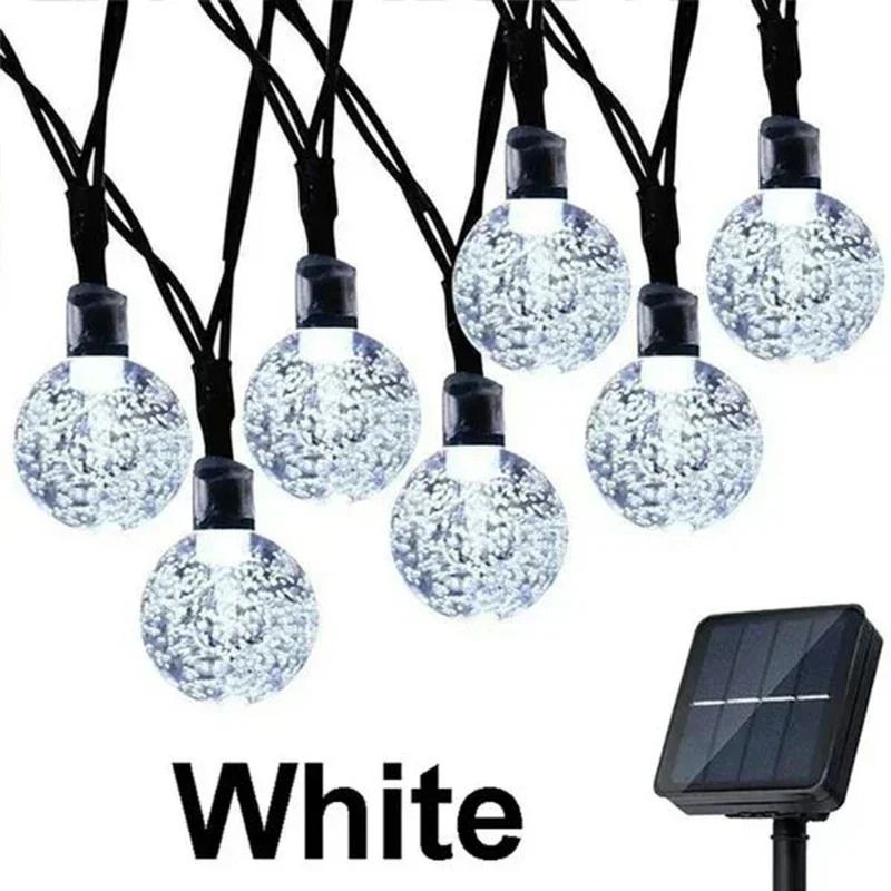 Solar String Lights Outdoor Crystal Fairy Light 8 Modes Waterproof Patio Garden Party Garland 8