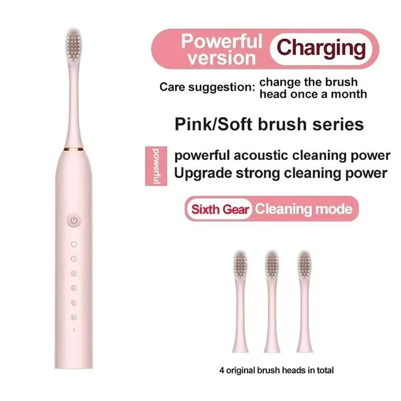 Electric Ultrasonic Toothbrush Six Speed Mode USB Charging Waterproof Adult Tooth Cleaner Couple Se 8