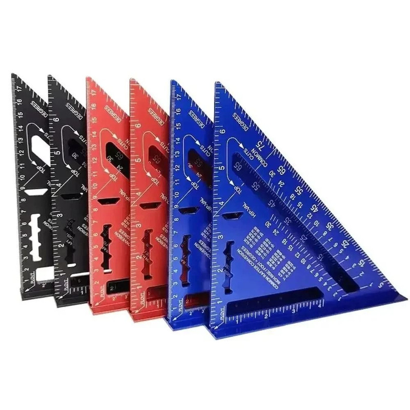 7 Inch Triangle Ruler Aluminum Alloy Carpenter Angle Measuring Tool 3
