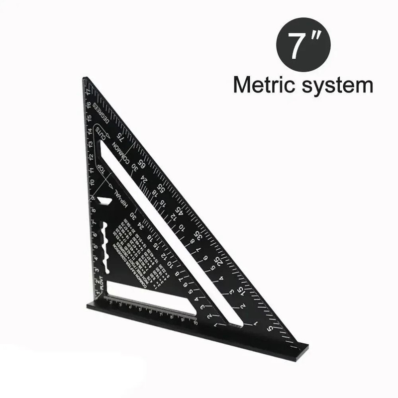 7 Inch Triangle Ruler Aluminum Alloy Carpenter Angle Measuring Tool 5