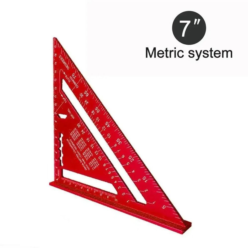 7 Inch Triangle Ruler Aluminum Alloy Carpenter Angle Measuring Tool 6