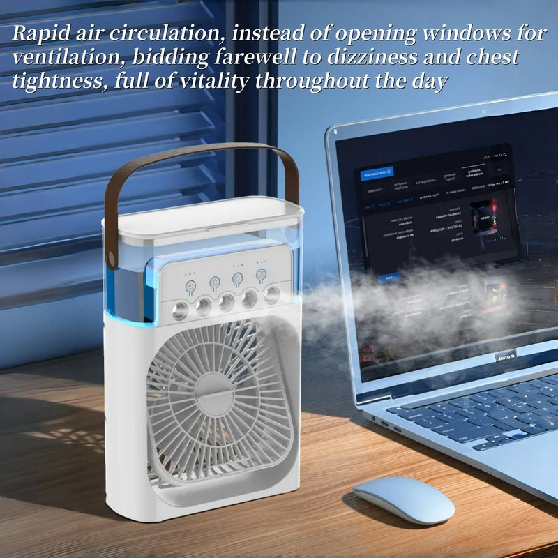 Spray Fan Portable Three In One Air Cooler Humidifier And Night Light 1