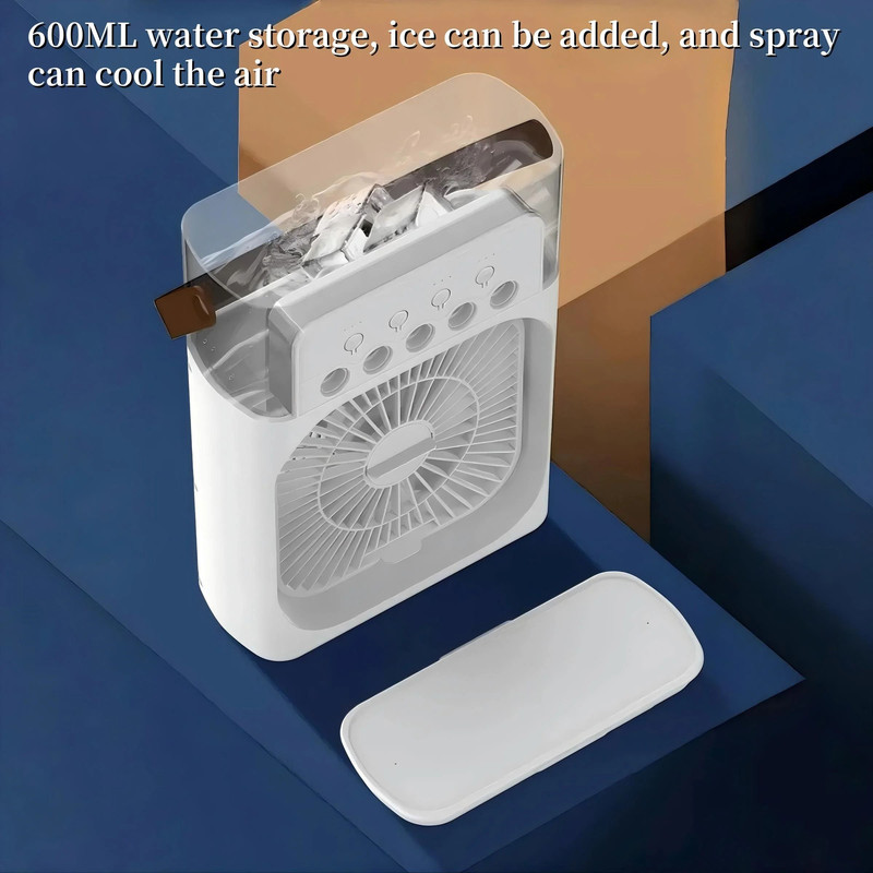 Spray Fan Portable Three In One Air Cooler Humidifier And Night Light 3