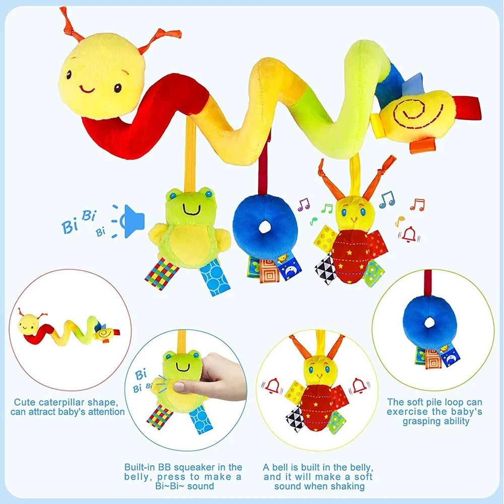 Cute Activity Musical Spiral Crib Stroller Car Seat Hanging Toy For Babies 1