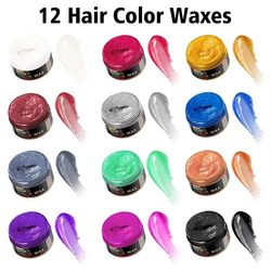 halloween temporary hair dye wax easy wash color mud for hair eyebrows and beards