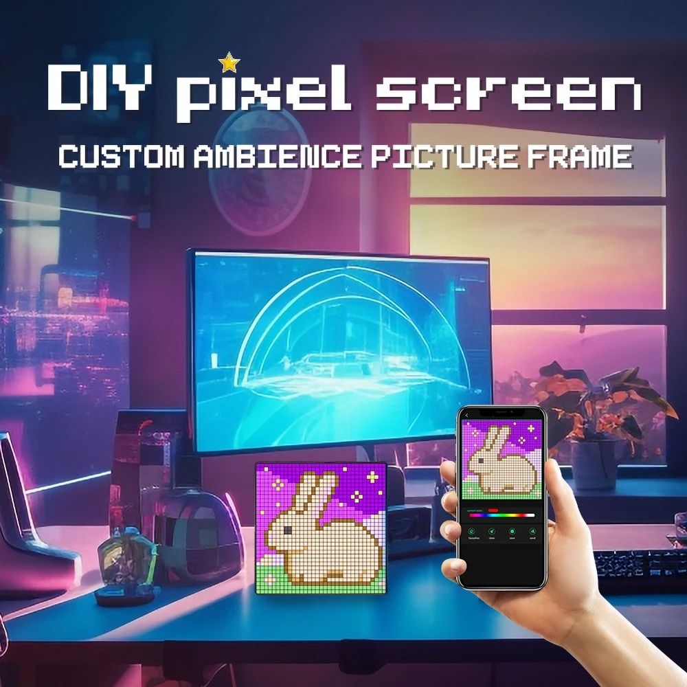 DIY LED Pixel Display RGB Panel Lamp Programmable Pixel Art Digital Screen 2