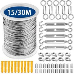 stainless steel cable rope kit heavy duty pvc coated garden wire cable roll