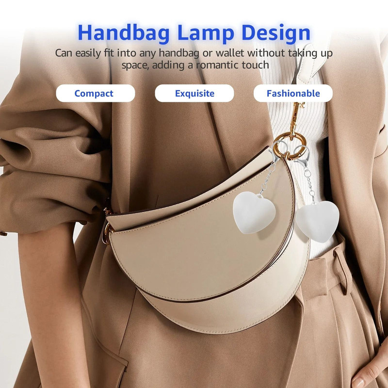 Purse Heart LED Light Handbag Lamp Sensor Activated Portable Bag Light For Women 3