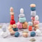 36 Piece Children Wooden Colorful Stone Stacking Building Blocks Balancing Game 0
