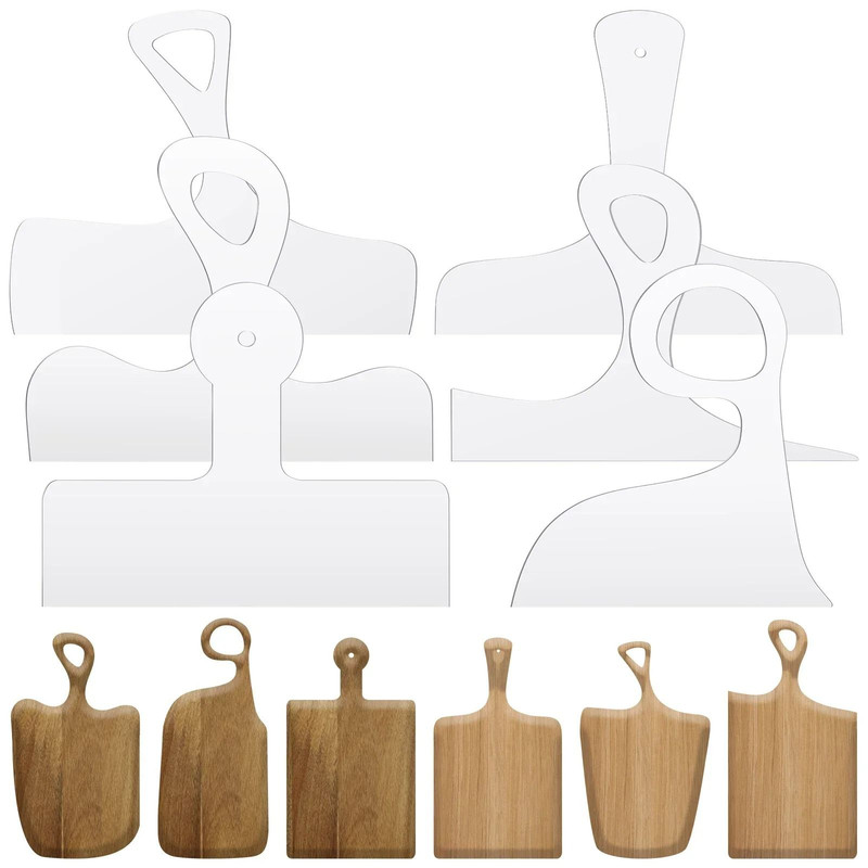 6 Piece Cutting Board Handle Template Set Acrylic Charcuterie Board Router Template 0
