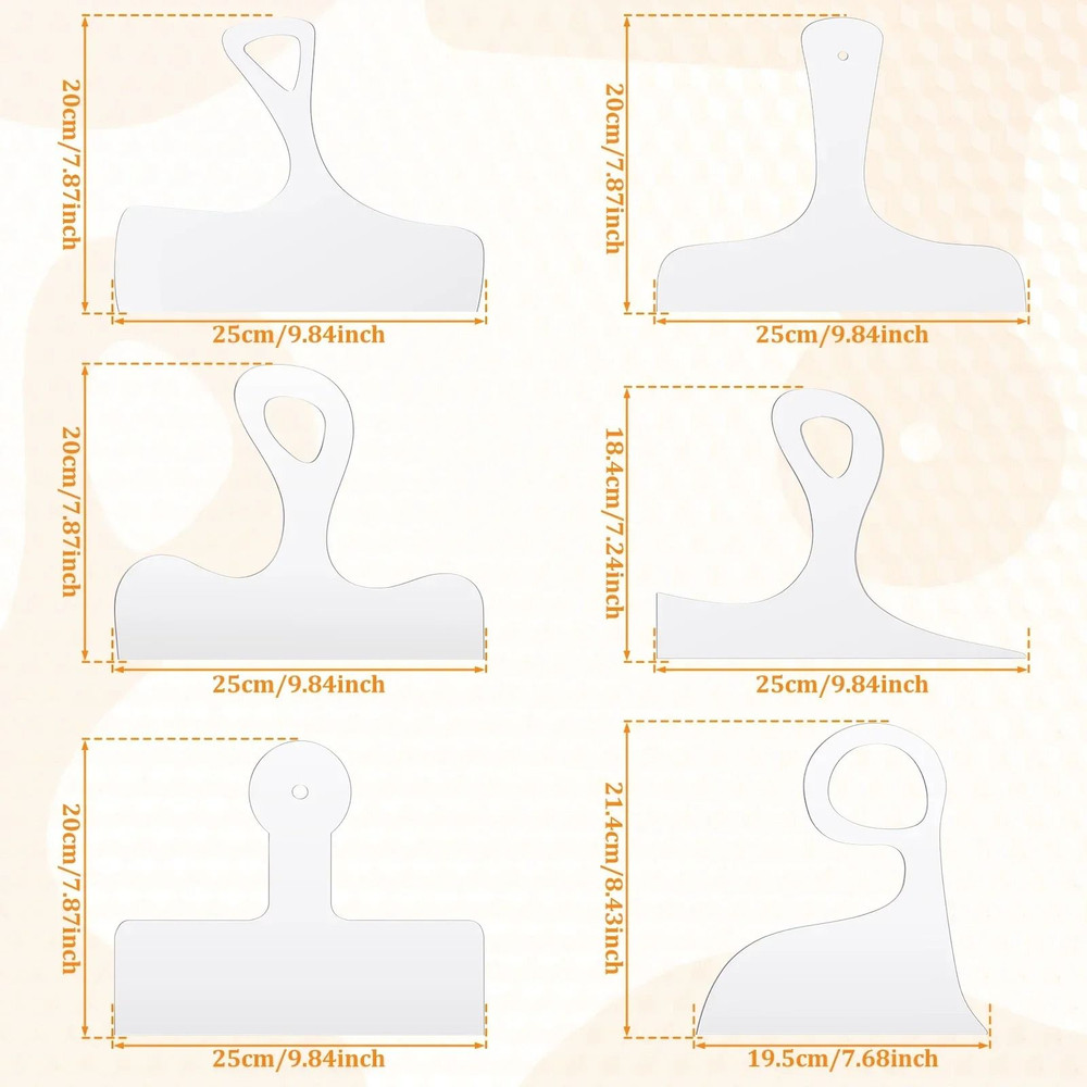 6 Piece Cutting Board Handle Template Set Acrylic Charcuterie Board Router Template 1