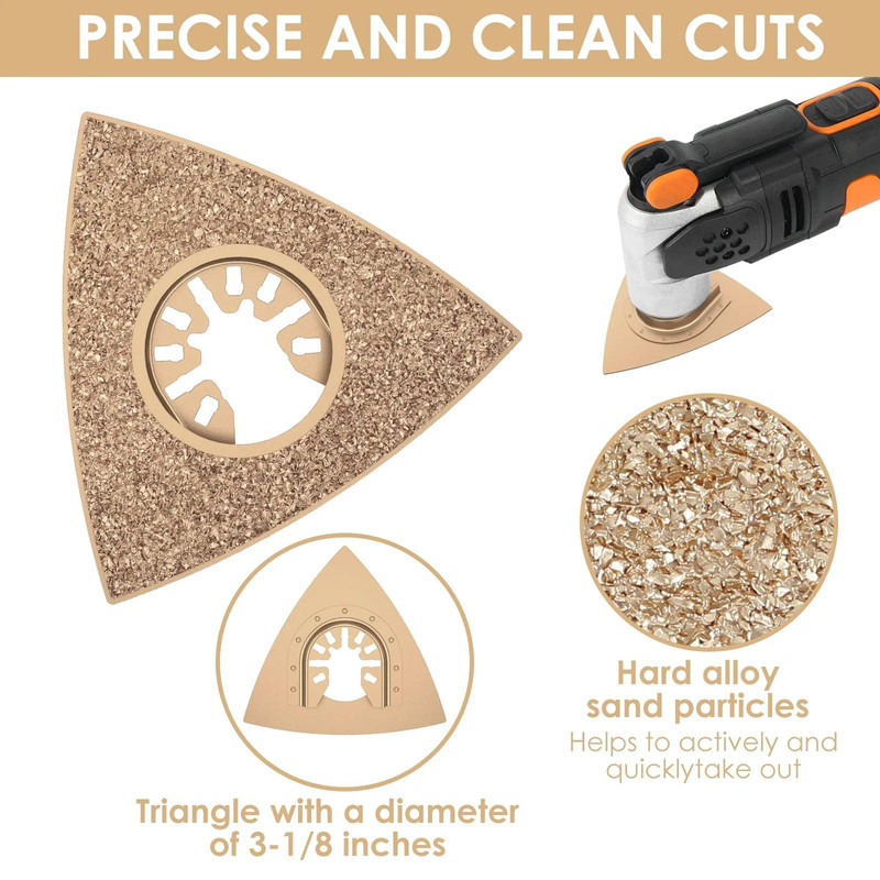 5 Piece Carbide Oscillating Sanding Pad Set For Rough Sanding And Cutting 3