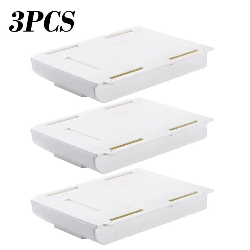 Hidden Storage Box Desk Storage Drawer Self Adhesive Plastic Table Organizer 10