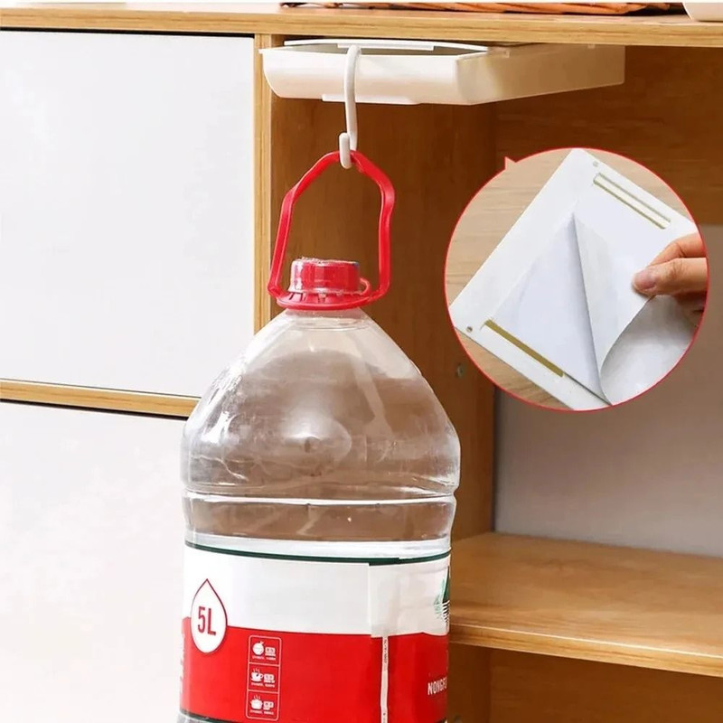 Hidden Storage Box Desk Storage Drawer Self Adhesive Plastic Table Organizer 2