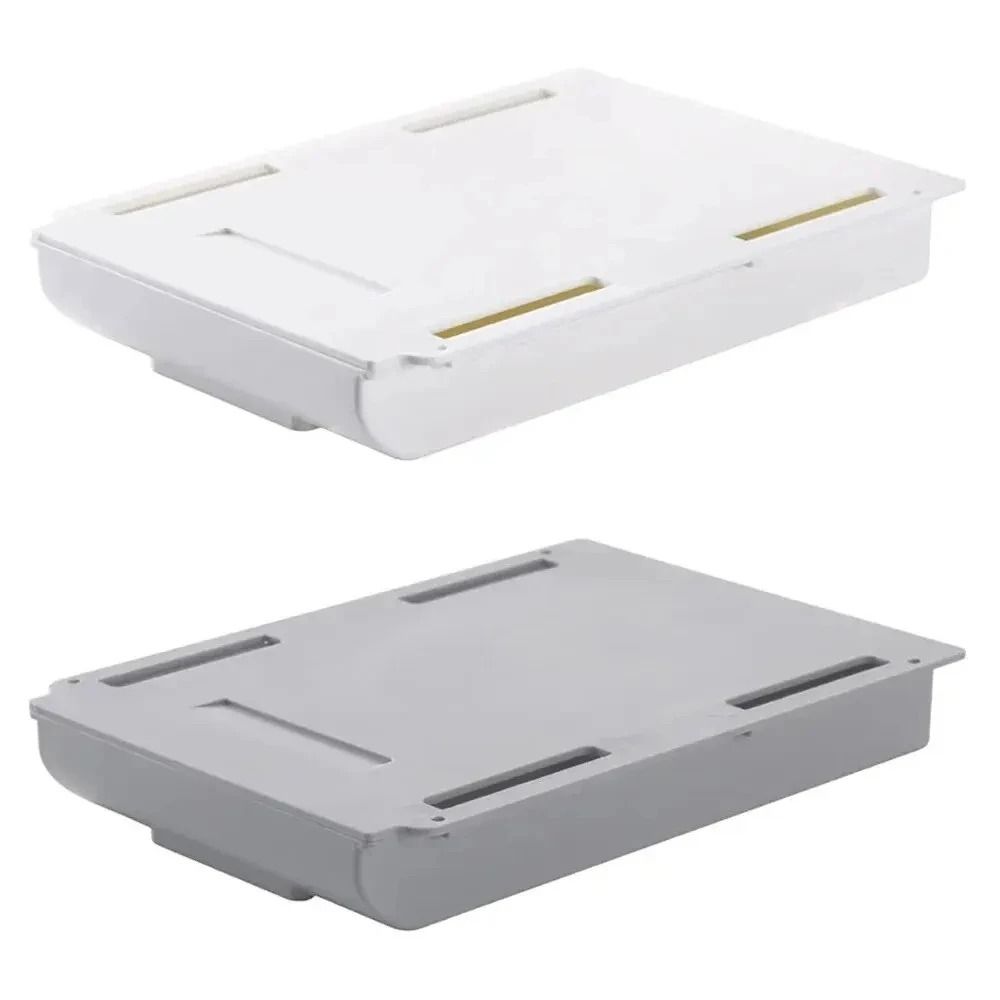 Hidden Storage Box Desk Storage Drawer Self Adhesive Plastic Table Organizer 5