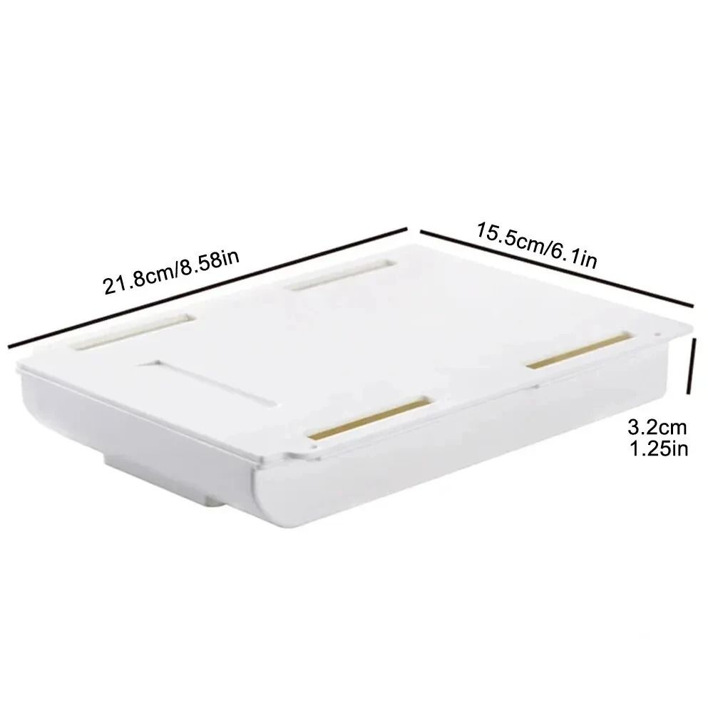Hidden Storage Box Desk Storage Drawer Self Adhesive Plastic Table Organizer 7