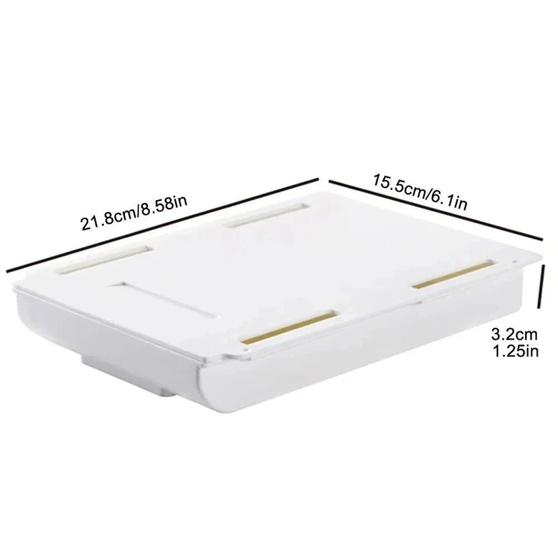 Hidden Storage Box Desk Storage Drawer Self Adhesive Plastic Table Organizer 7